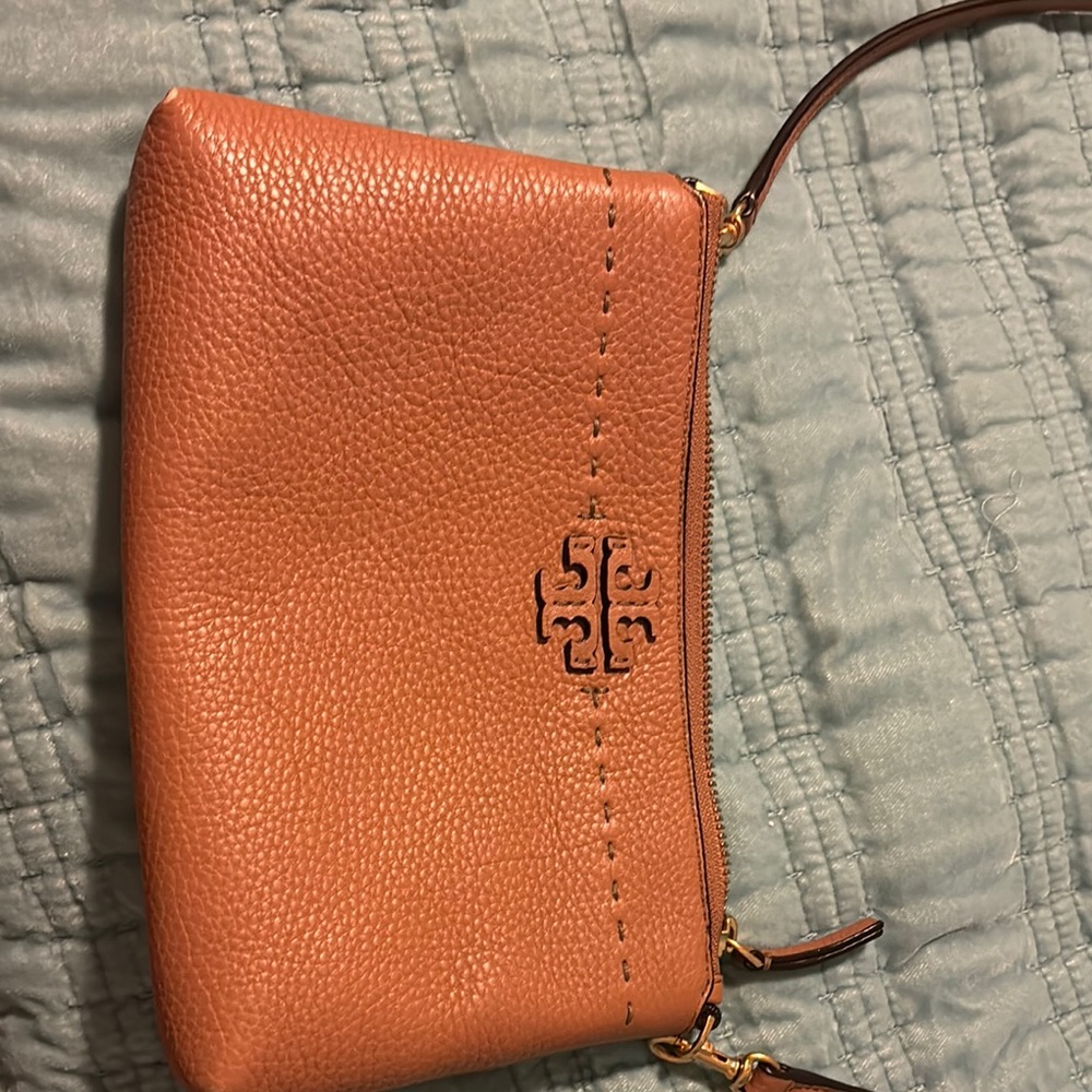 Tory Burch Orange Leather Wristlet